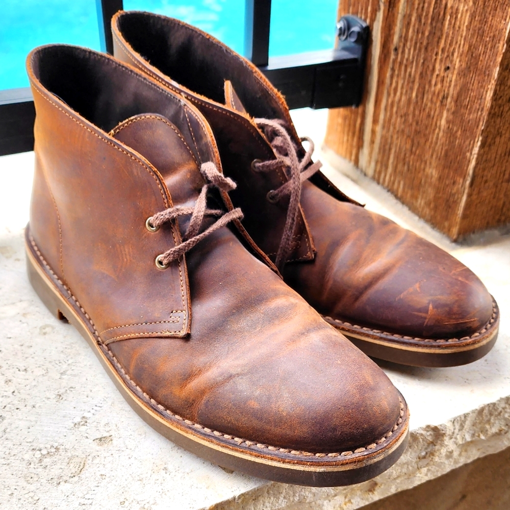 Clark Chukka Boots, Brown Leather, Size 10.5, Worn Once or Twice